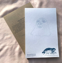 Monk Seal note pads 8 1/2” X 5 ½” set of 2, 100% recycled, vegetable Ink - £7.46 GBP