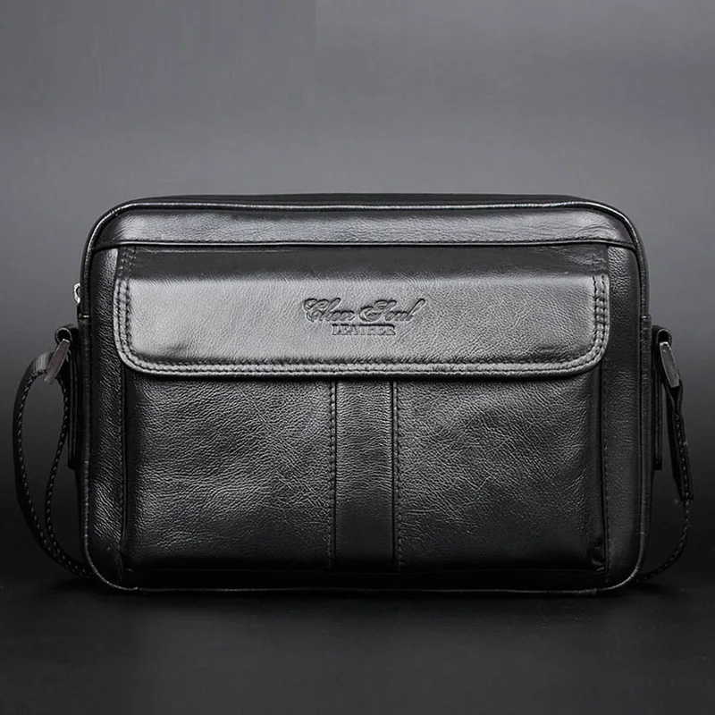 Genuine Leather Men Classical Messenger Bags Fashion Casual Business Sho... - $71.35