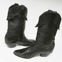 VTG LAREDO Distressed Leather Slouch Cowboy Western BOOTS USA Black Wome... - £55.04 GBP