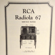 RCA Radiola 67 Vintage Original 1929 Service Notes Manual Radio Victor 3... - £34.76 GBP