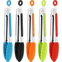 5 Pieces Small Silicone Tongs 7 Inch Mini Serving Kitchen Tongs With Sil... - $29.99