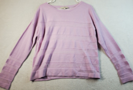 LOFT Sweater Womens Size Large Pink Wool Knit Long Casual Sleeve Round Neck - £12.61 GBP