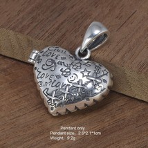 925 Sterling Silver Ladies Vintage Pendant Necklace Fashion Love Heart O... - £75.67 GBP