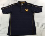 University of Michigan Polo Shirt Mens Medium Navy Blue Yellow Champion - £14.68 GBP