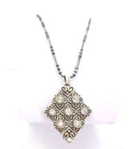 Brighton Fleur de Lis Necklace Silver Tone Swarovski Crystals Fashion/Co... - $45.00