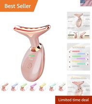 Stylish Rose Gold Face Neck Massager with 7 Color Light Therapy - Compac... - $1,104.20 MXN