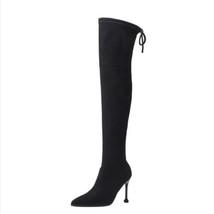 Koovan Women Boots Female Autumn Winter New High Boots High Heels Pointed Thin L - £94.07 GBP