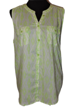 American Eagle Outfitters Top Summer Blouse Bright Green Summer Shirt Sh... - $19.99