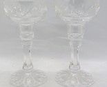 Set of 2 Atlantis Crystal 5 3/4&quot; Tall Candlestick Holders Pineapple Design - $58.41