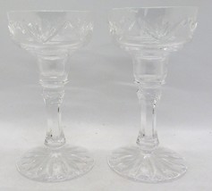 Set of 2 Atlantis Crystal 5 3/4&quot; Tall Candlestick Holders Pineapple Design - £45.77 GBP