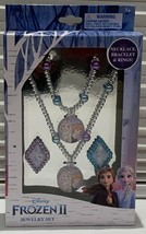 NEW Disney Frozen II Necklace, Bracelet &amp; Rings Girls Jewelry Gift Set Ana Elsa - £7.85 GBP