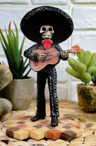 Black Mariachi Band Skeleton Guitarist In Charro Outfit Statue Day of The Dead - £20.88 GBP