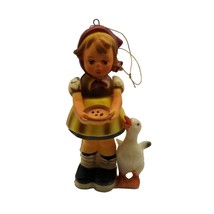 Vintage Christmas Ornament Kurt S Adler Plastic Hummel Like Pie Goose Girl Xmas - £12.90 GBP