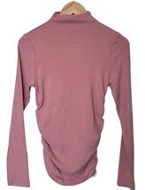 OGL Top Size M Mauve Pink Eco-Mousse Thermal Ruched Sides Tuckable Mockneck - $36.60