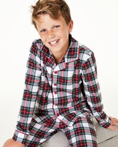 allbrand365 designer Big Kids Boys Stewart Plaid Pajama Top,Stewart Plaid,8 - £9.53 GBP