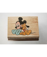 Rare Rubber Stampede Baby Mickey Mouse &amp; Pluto Rubber Stamp &quot;Baby&#39;s Best... - $20.55 CAD