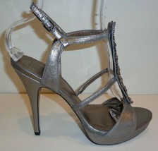 Pelle Moda Size 10 M FIBY Pewter Leather Platform Sandals Heels New Womens Shoes - £110.34 GBP