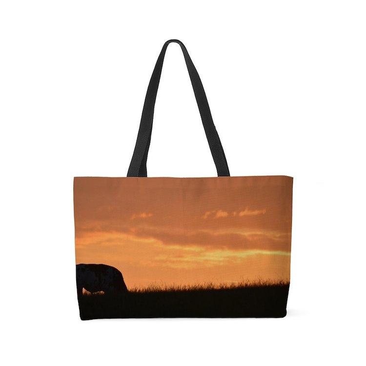 Cow in the Sunset Weekender Tote - $80.00