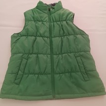 Merona Women&#39;s Reversible Vest Jacket LARGE Coat Green &amp; Black Zip Front... - €17,78 EUR