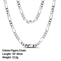 ORSA JEWELS Trendy  Man Woman Figaro Chain Necklace 5mm Diamond-Cut Figaro Chain - £60.59 GBP