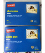 (2) Staples Photo Plus Gloss 4X6 Ink Jet Photo Paper, 60 Sheets Ea-NEW &amp;... - $8.29 CAD