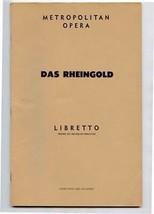 Das Rheingold Metropolitan Opera Libretto Richard Wagner - £14.24 GBP