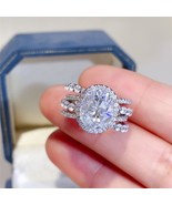 3 Carat Moissanite 925 Sterling Silver Layered Ring (6) - $250.00