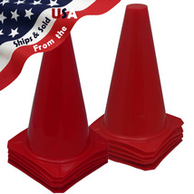 Ten 9" Tall RED Cones Soccer Football Lacrosse Tennis Traffic Safety Sports Car - £21.08 GBP