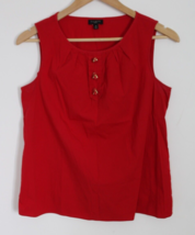 Talbots 4P Red Cotton Stretch Bee Button Sleeveless Tank Top - £19.31 GBP