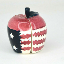 Vintage Patriotic Flag Apple Figural Salt And Pepper Shakers  - $10.40