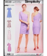 Uncut Sz 16 18 20 22 24 Cold Shoulder Stretch Knit Dress Simplicity 8638... - €5,98 EUR