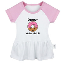 Donut Wake Me UP Funny Dresses Newborn Baby Princess Dress Infant Ruffle... - £10.26 GBP