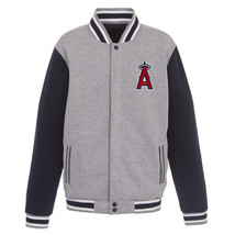 MLB Los Angeles Angels Reversible Full Snap Fleece Jacket JHD  2  Front logos - £95.89 GBP