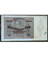 GERMANY 5 000 000 MARK REICHSBANKNOTE 1923 VERY RARE NO RESERVE - £14.62 GBP