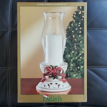 Vintage Dillard&#39;s Trimmings Filigree Ribbon Glass Hurricane 15.25 Inches... - $47.49