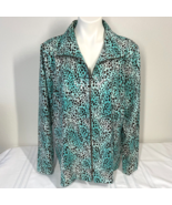 Vintage Exclusively Misook 1X Jacket Animal Print Zip Up Shiny Pailettes - $34.99