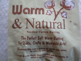 NIP WARM &amp; NATURAL Needled Cotton BATTING - Craft Size 34&quot; x 45&quot; - $12.00