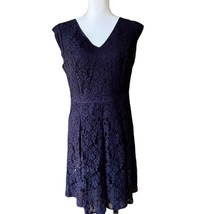 The Limited Dress Size 12 Navy Blue Lace Sleeveless Fit Flare Dress Lined Party - £11.86 GBP