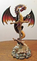 Myths And Legends Dgr Snd Dragon Sword Wings Spread Resign Figurine - £28.54 GBP