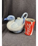 Vintage Chinese Blue &amp; White Lucky Duck Sake Wine Decanter teapot creamer - £9.32 GBP