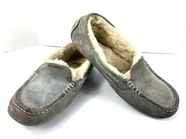 Ugg Australia Slippers Women 10 M Ansley Shoes Grey Suede Sheepskin Mocc... - $510.61 MXN