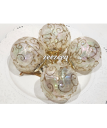 Christmas Sheer Gold Plastic Iridescent Clear Ornaments 4.75" Tree Decor... - $19.99