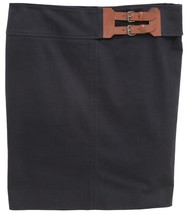 ARMANI COLLEZIONI Black Skirt Belt Dress Cotton Straight Clothing 44 8 - £70.96 GBP