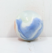 Opaque White with Red Blue Swirl Patch 5/8in Target Marble Vitro Agate - £9.38 GBP