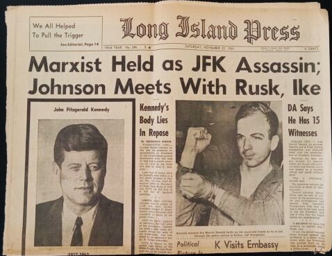 Long Island Press Newspaper Saturday, November 23, 1963 - $8.25