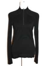 Smartwool 100% Merino Wool Long Sleeve Women&#39;s Size Small S Black 1/4 Zi... - $22.50