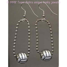 Funky Beach VOLLEYBALL EARRINGS Ref Player Sports Charms Novelty Costume... - $6.85