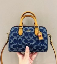 NWT Coach Mini Rowan Crossbody Bag In Signature Denim CY742 - $266.31