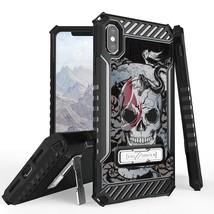 For iPhone XS MAX 6.5&quot; Tri Shield Hybrid Case Gray Snake Skull - £15.72 GBP