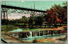 Dam and Broad Street Bridge Bethlehem PA Rotograph UDB Postcard C14 - £12.02 GBP